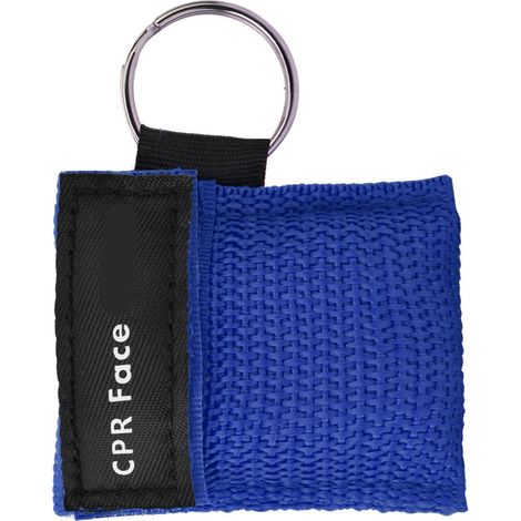 Masque porte-clés de premiers secours avec valve unidirectionnelle (bleu) (1/5)