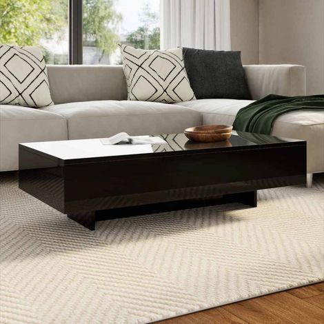 vidaXL Table basse noir brillant (1/5)