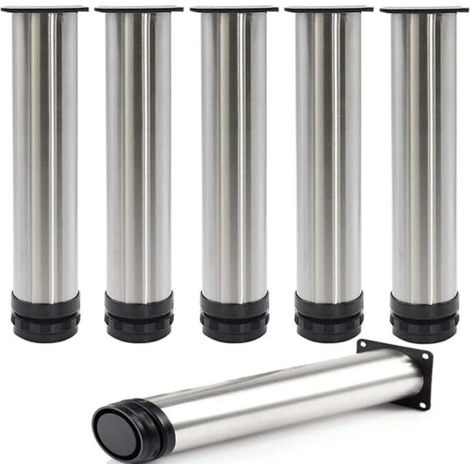 1 Pièce Pattes De Meuble Réglables, 18cm Pieds De Meubles en Acier Inoxydable pour Armoire Cuisine Canapés-Lits Armoire Unité Plan Travail Petit Déjeuner Bar Table Bureau - 5CM De Diamètre