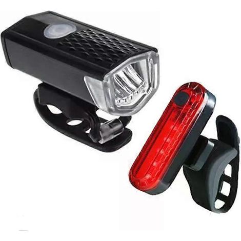 Phare avant et arrière de vélo rechargeable par USB, étanche, lampe de cyclisme LED - JXLGV (1/4)