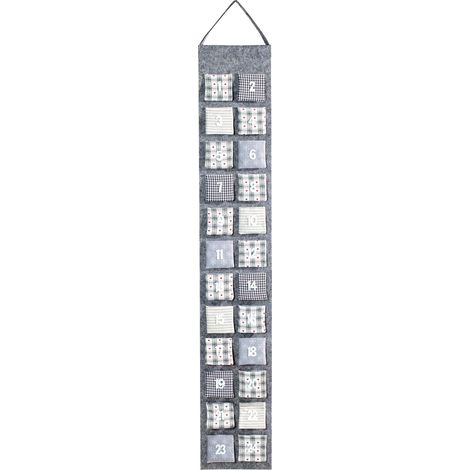 Heitmann DECO - Calendario dell' Avvento da Appendere e riempire, in Feltro, Grigio, Beige, Bianco (1/3)