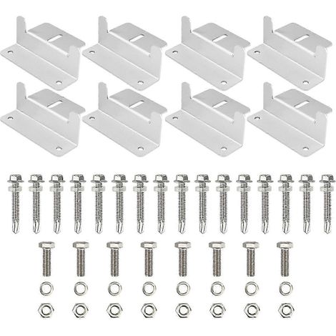 Support de montage pour panneau solaire de camping-car (8 pièces) avec écrous et boulons, support en forme de Z (1/5)