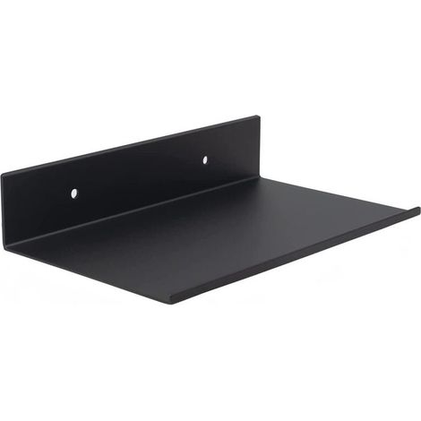 Étagère Murale Métallique Noire en Forme de L, Étagère Flottante Suspendue pour Rangement, Décoration Intérieure Moderne (1/5)