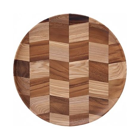 1 pieza, Bandeja, Redonda, Apta para uso doméstico, Plato para tarta de frutas y postres, Madera, 27 cm, Color como se muestra en la imagen (1/5)