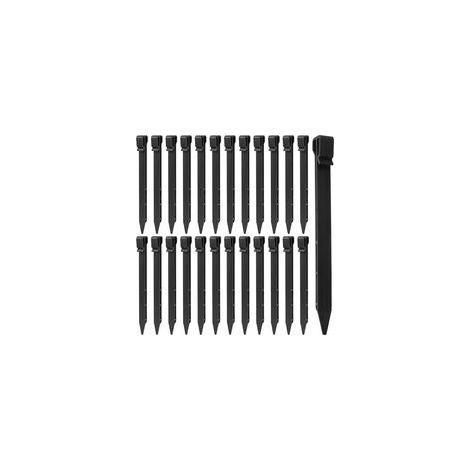 25 Pièces Piquets de Sol en Plastique, 25.4CM Piquets de Bordure de Paysage Robustes Piquets de Tente Pointes d'ancrage pour Tentes Planche Terrasse Bordure Pelouse Jardin Extérieur (Noir)