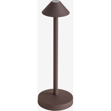 Sklum – Lampe de table LED sans fil pour extérieur – Abat-jour en cône – Batterie lithium-ion rechargeable – 20 cm hauteur – Lumière blanche chaude (1/5)