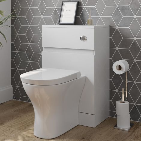 Artis White Gloss Back to Wall Toilet Unit & D Shape Toilet - 500 x 320mm (1/5)