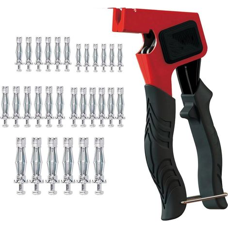 Hollow Body Dowel Mounting Clamp Kit Metal Plasterboard Dowel Kit with Screws with 30pcs M4/M5/M6 Metal Wall Plugs for Cavity Repairs Fixtures (1/5)