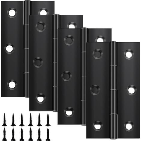 Folding Hinges 68x38mm, Black Stainless Steel, For Doors, Windows, and Cabinets (1/5)