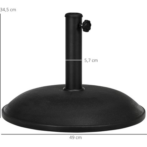 Pied de parasol en acier inoxydable avec poignées, support semi-circulaire pour parasols de Ø 3,8 à Ø 4,8 cm, pour balcon, terrasse, jardin, bronze, noir (1/5)