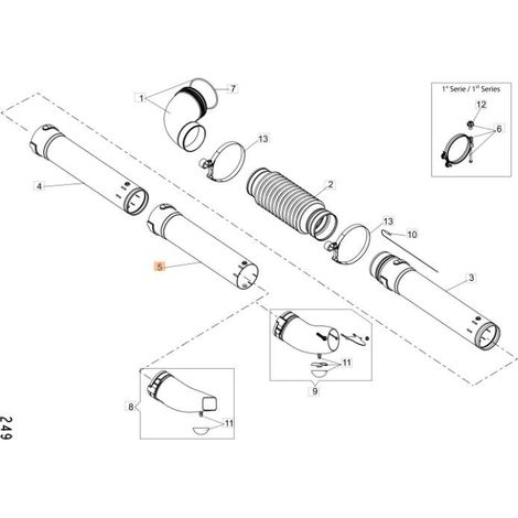 TUBO SOPLADOR CON ACOPLAMIENTOS FINALES ORIGINAL EMAK CFI2413600