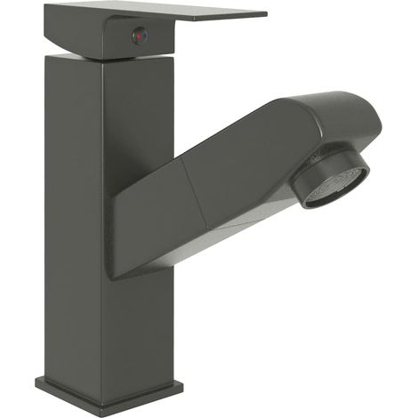 Rubinetto estraibile per lavabo miscelatore per bagno finitura per interni 17,2 cm finitura grigia 020003527