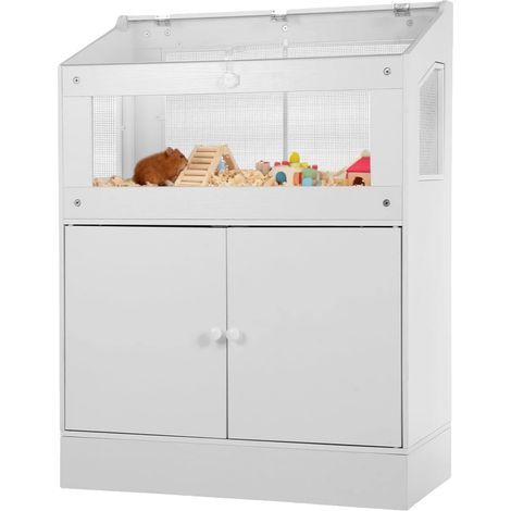 Jaula para hámster, diseño espacioso, ventilación óptima, color blanco. (1/2)