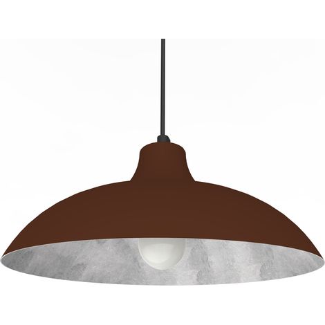 LUMICOM  PARIGINA Sospensione, 1X E27, max 42W, metallo, marrone corten/foglia argento, D.40cm (1/4)