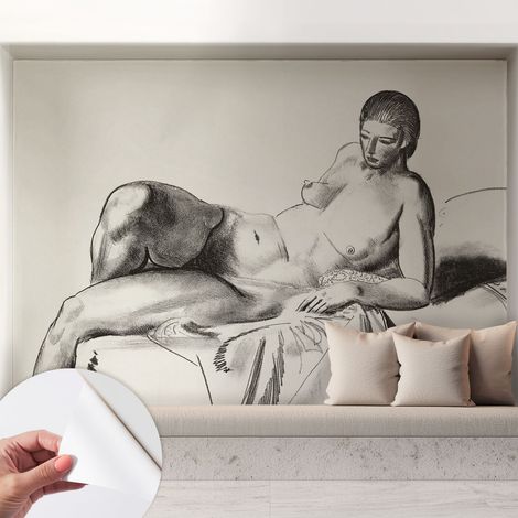 Selbstklebend Tapete - Wandgestaltung - Tapete Wohnzimmer - Flur Eingangsbereich Künstlerischer Akt 208x146 cm (1/5)