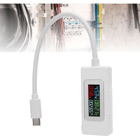 USB-C-Tester, Spannungs-/Strom-/Leistungs-/Kapazitätsdetektor, 4–30 V, 0–6,5 A