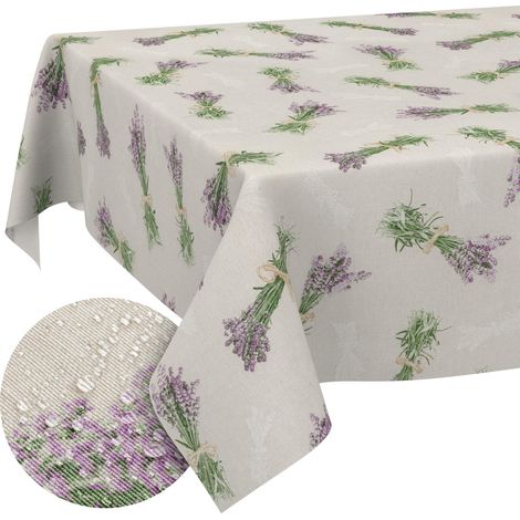 Nappe enduite Lavande Beige 100x140 cm extérieur imperméable (1/5)