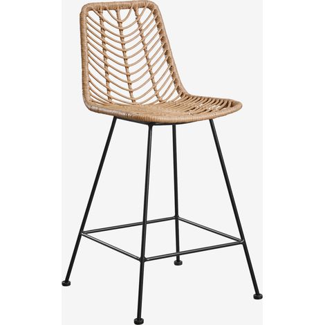 Pack de 2 taburetes altos en ratán sintético Gouda Natural SKLUM             