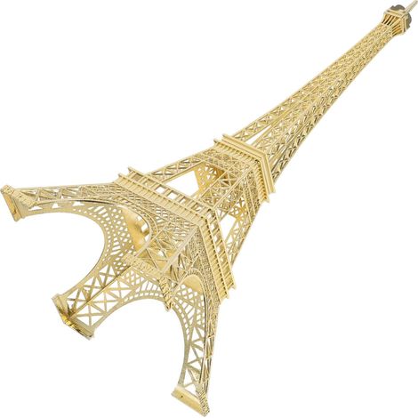 Modèle Tour Eiffel en Fer Doré, Décoration Vintage Simple pour Bureau, Maquette Métallique Artisanale Finition Soignée, Accessoire Décoratif Solide (1/5)