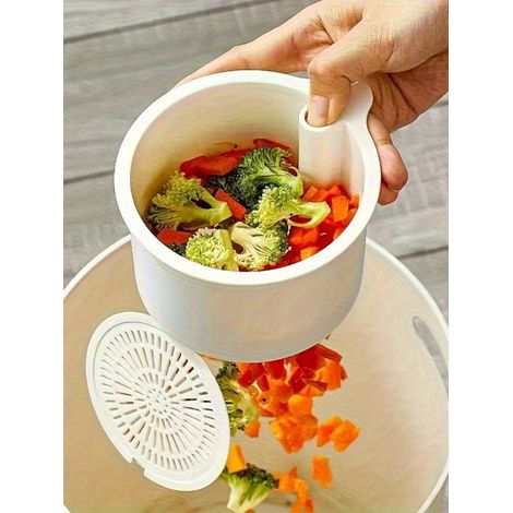 Panier de filtre d'évier type poussoir auto-nettoyant avec base amovible, panier d'évier de cuisine en plastique ABS résistant. (1/5)