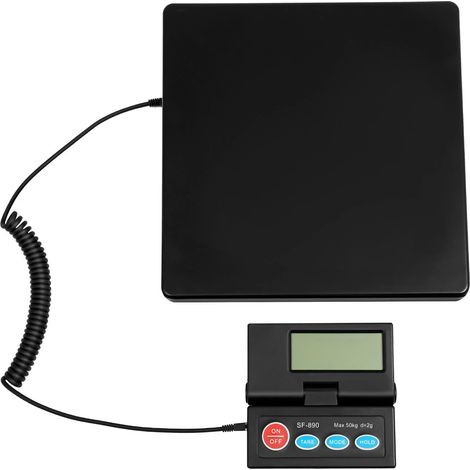 LCD Digital Parcel Scales Precision Scales Robust Platform Scales Including Removable Illuminated Display Battery Operation Possible Scale 50 kg / 2 g (1/5)