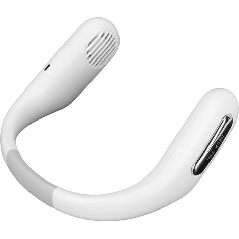 Ventilateur de cou portable 3 vitesses - Mini ventilateur électrique pour bureau et maison - Blanc (1/5)