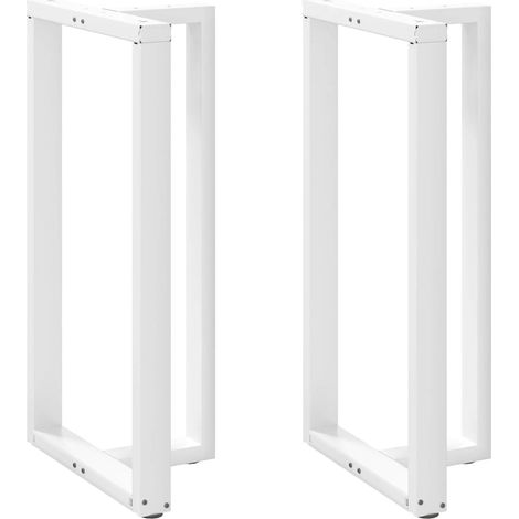 Bartischbeine T-Form 2 Stk. Weiß 60x35x(110-111) cm Stahl