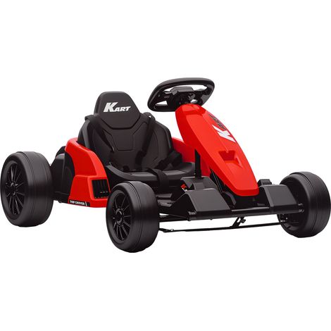 Go-kart elettrico per bambini 115 x 77 x 55.5 cm sedile regolabile imbracatura a 5 punti design moderno esterno in PP rosso 210000644