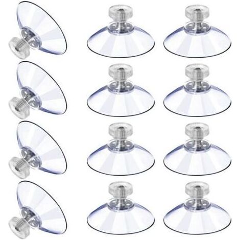 12 Grandes Ventouses Ventouses en Plastique Ventouse Anti-Collision Transparente en Caoutchouc Vis Écrou en Métal Ventouse Solide en PVC Transparent Remplacement avec Écrou de Vis (40M5-10) (1/5)