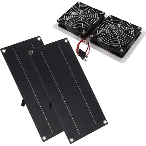 Wasserdichter und tragbarer Solarventilator, umweltfreundlich, für den Außenbereich, 100 W, 12 V, Doppelpanel (1/5)