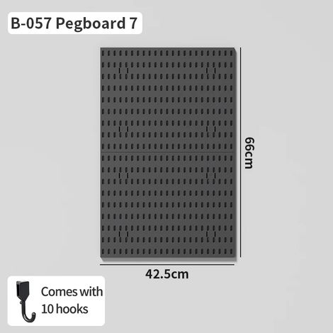 (Lot de 3 Noir) Étagère murale à panneaux perforés sans perçage pour salle de jeux : rangement pour manettes, casques, figurines, clavier, crochets. (1/5)