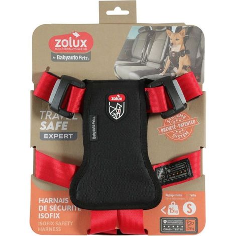 Harnais pour chien ZOLUX TRAVEL SAFE S rouge (1/5)