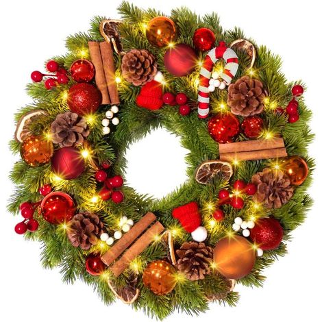 Weihnachtskranz, Kranz-Weihnachtsdekoration 40 cm, 8 Modi (1/4)