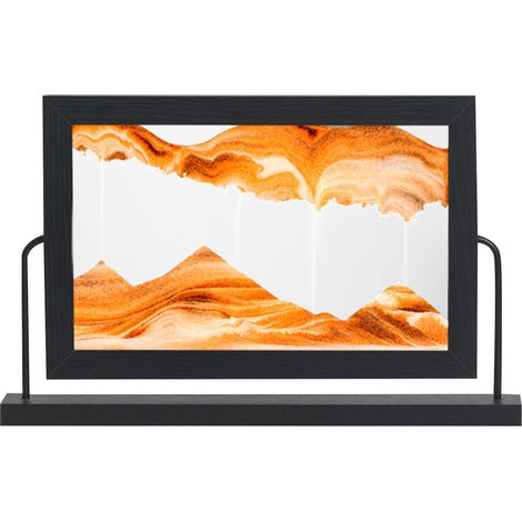 Schwebende Sanddekoration - Sensorische Sandmalerei - Holz, Glas (35x29x22cm) (1/5)