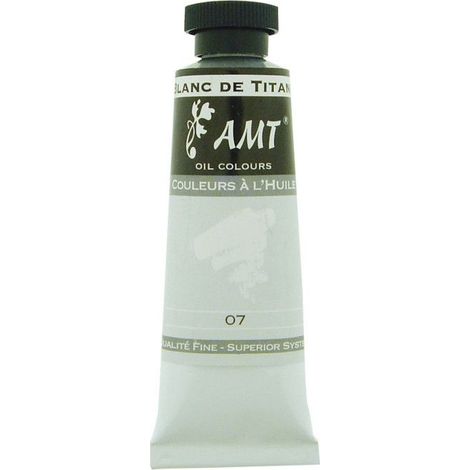 Peinture à l'huile fine en tube blanc de titane 45ml - Amt