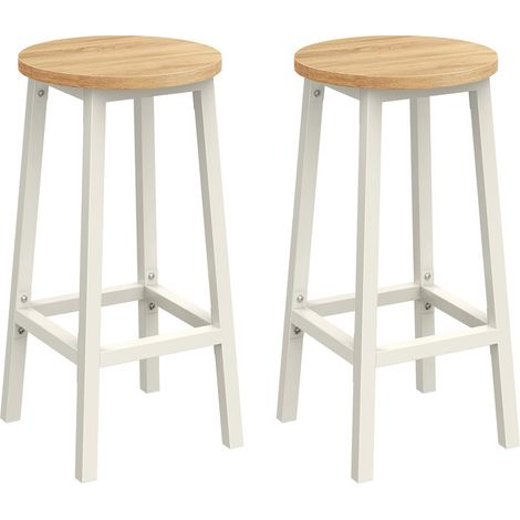 Vasagle – Tabouret de bar haut – Lot de 2 – Hauteur 65 cm – Cadre en acier – Style industriel – Panneaux épais pour stabilité
