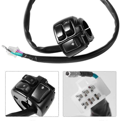 Interrupteur de guidon de régulateur de vitesse Prince 25 mm noir pour moto (1/5)