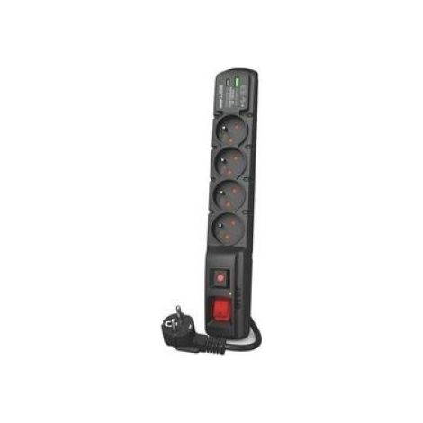 POWER STRIP ACAR F4 USB A+C 3M 4X 230V PL PD 3.0 QC BLACK