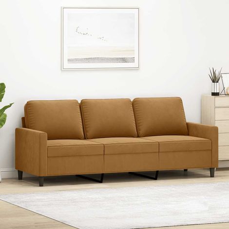 3-Sitzer-Sofa Braun 180 cm Samt