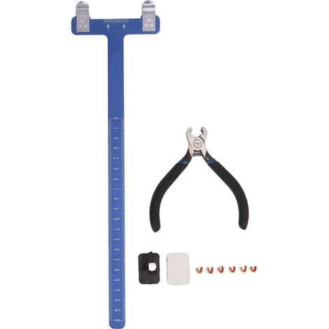Pince de point d'encoche pour arc avec mesure précise, attaches laiton et forme en T, carquois bleu pour flèches (1/5)