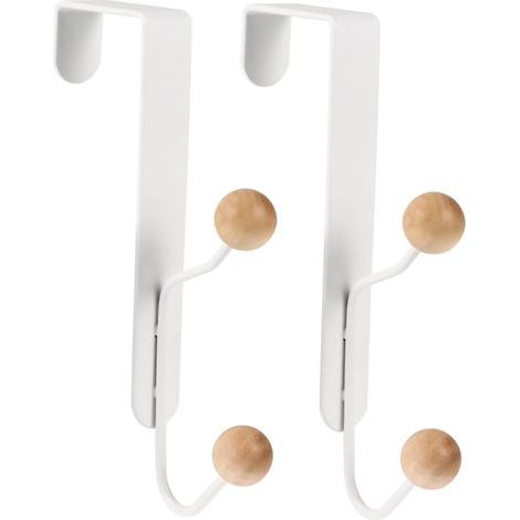 2 Pièces brancher patères blanches cintres muraux crochet mural patère murale pour à dos blancs utiles Vêtements crochet de porte Boule de bain Porte-serviettes (1/5)