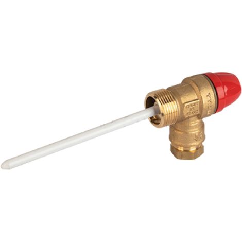 VALVOLA DI SICUREZZA COMBINATA TEMPERATURA E PRESSIONE PER IMPIANTI SOLARI 1/2 X ø15 - 6BAR   TIEMME RACCORDERIE SPA