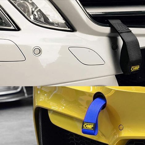 Cinghia in tessuto Ganci Traino Paraurti Anteriore e Posteriore Racing - Colore: Blu