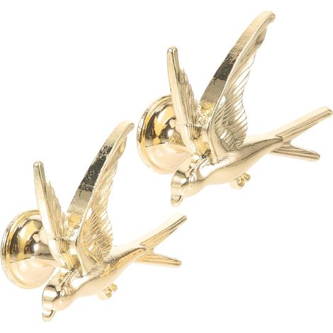 Poignées de meuble oiseaux métal 2 pièces 2.05x1.57 pouces boutons de tiroir pour commodes et tables de nuit style nature (1/5)