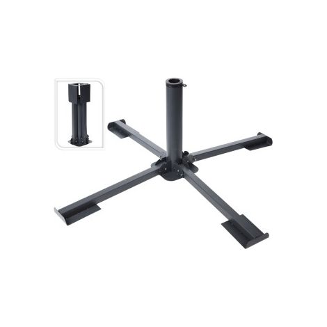 Progarden – Pied de parasol pliable en acier – Socle robuste avec 3 adaptateurs pour tiges de 35/38/48 mm – Facile à transporter et à stocker (1/5)