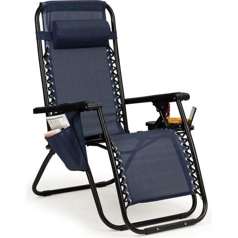 Gartenstuhl Zero Gravity Liege dunkelblau - 86x67x107 cm (1/5)