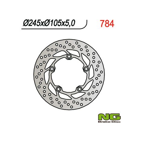 Disco freno posteriore NG per Yamaha FZ6/FZ1/MT03 e Ducati 245x105x5 mm