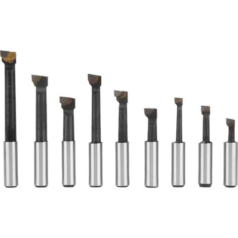 9-Piece 3/8" Round Shank High Speed Steel Boring Tool Set (1/5)