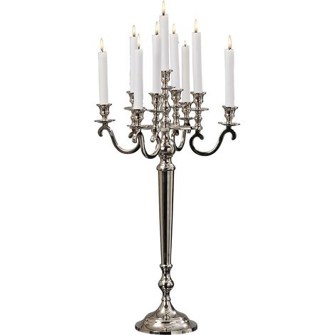 KERZENLEUCHTER VICTORIA H69CM SILBER, ALUMINIUM