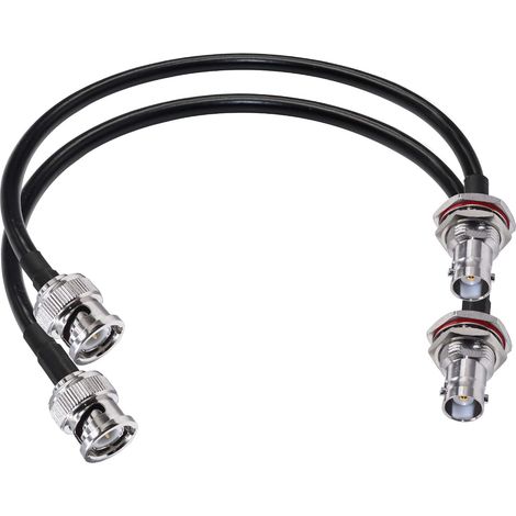 Câble de Raccordement BNC RG58 Mâle à Femelle Coaxial Radio CB - Cloison Étanche 50 Ohms - Câble Extension d'Antenne Wifi pour Radio HAM 30 cm (1/5)